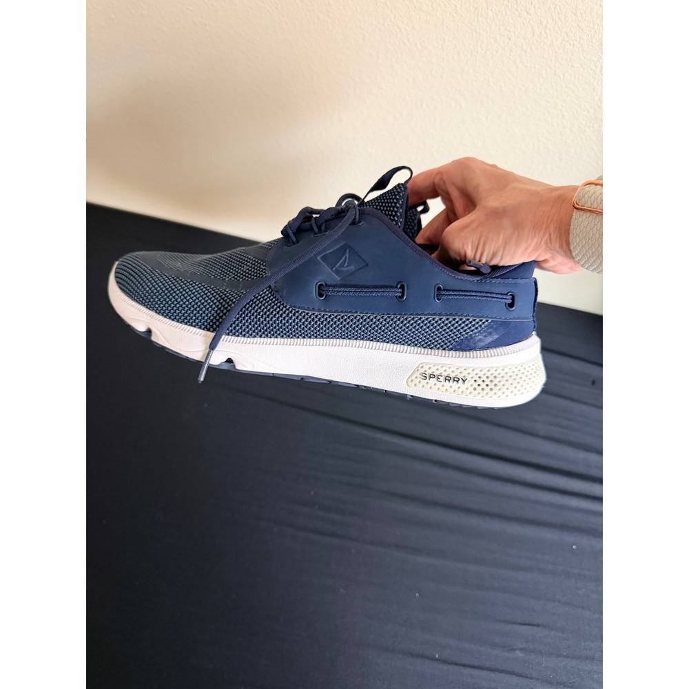 Sperry Womens Navy Blue Mesh Athletic Sneakers Size 12M STS98969